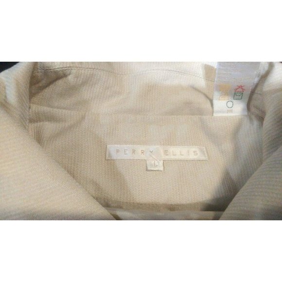 Perry Ellis Mens Vintage Silk Golf Jacket Style MH9310 Large Beige - Picture 4 of 6